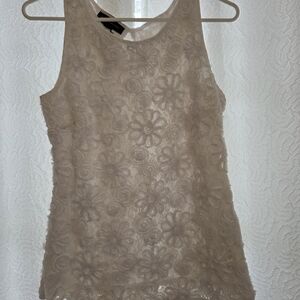 INC International Concepts Floral Lace Tank Top - Beige